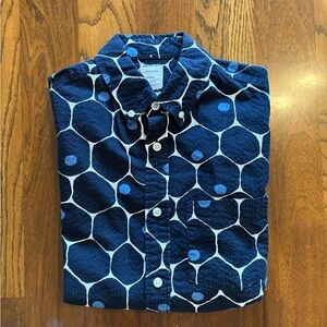 GAP Men's Navy Hexagon Pattern Shirt